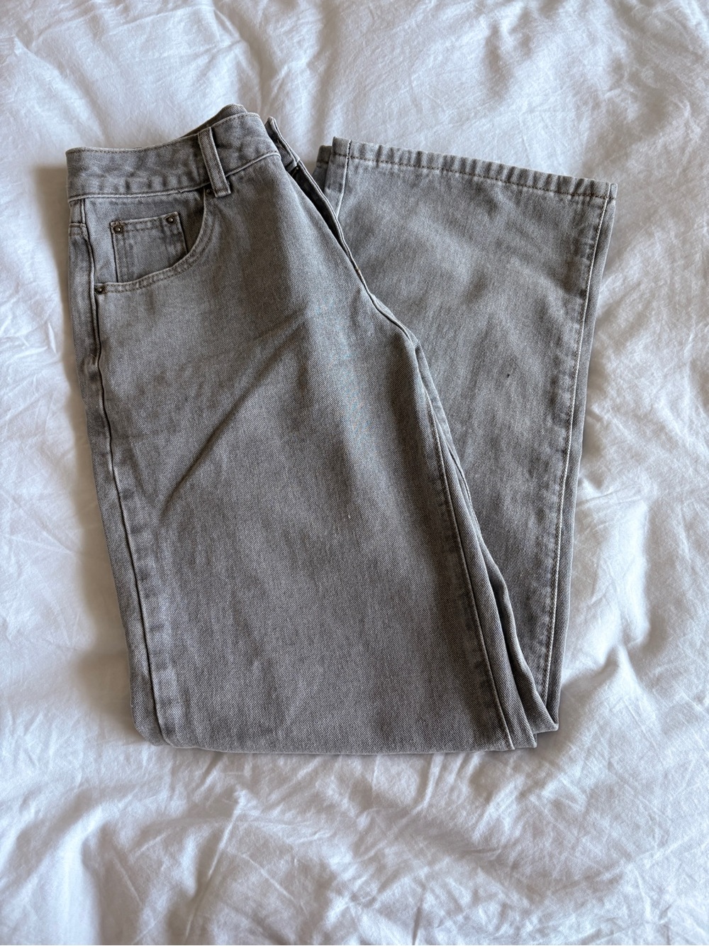 Grey Women’s Wide/Baggy Low Rise Jeans